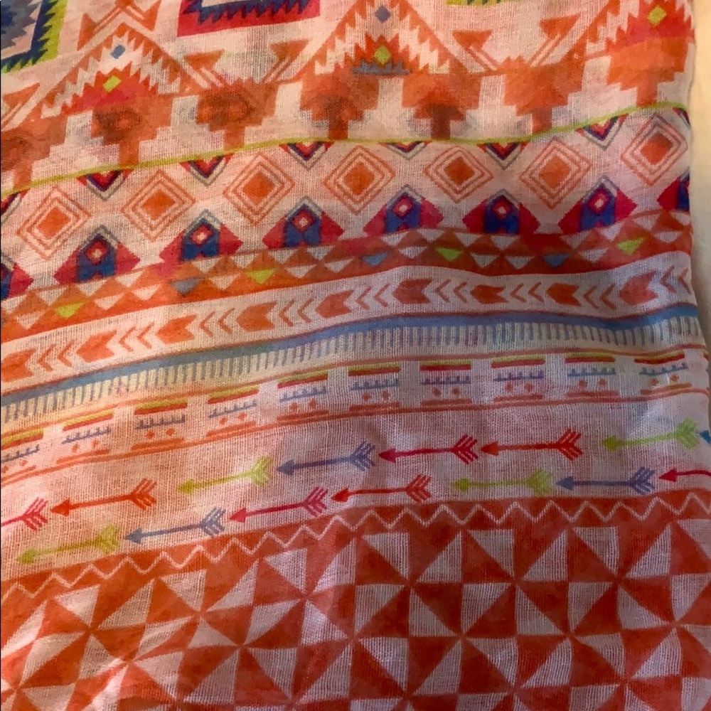 Pink Multicolored Graphic Scarf - Picture 4 of 4